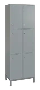 SBS-3322 šatní skříň 6-boxová, 1800x600x400 mm, kovové nohy, šedá